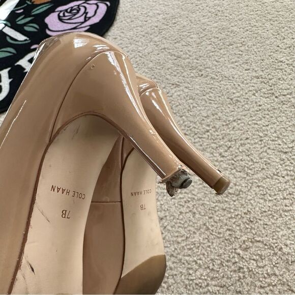 Cole Haan Tan/Nude Shiny Career Pumps/Heels - Picture 12 of 13